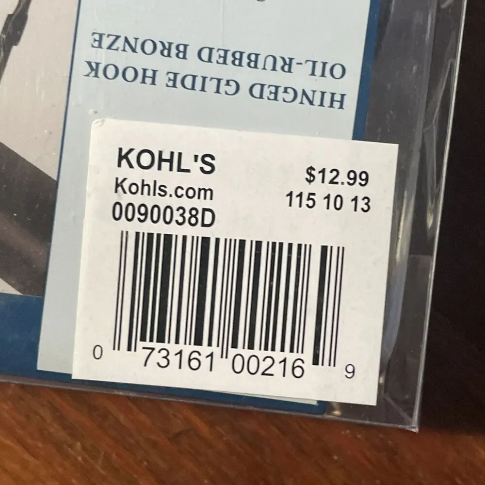 HInged Glide Hooks Oil Rubbed Bronze Set of 12 Shower Hooks NTW